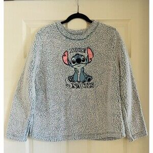 Disney Lilo Stitch More Snacks Sherpa Fleece Pullover Sweater S Sleep Lounge Top